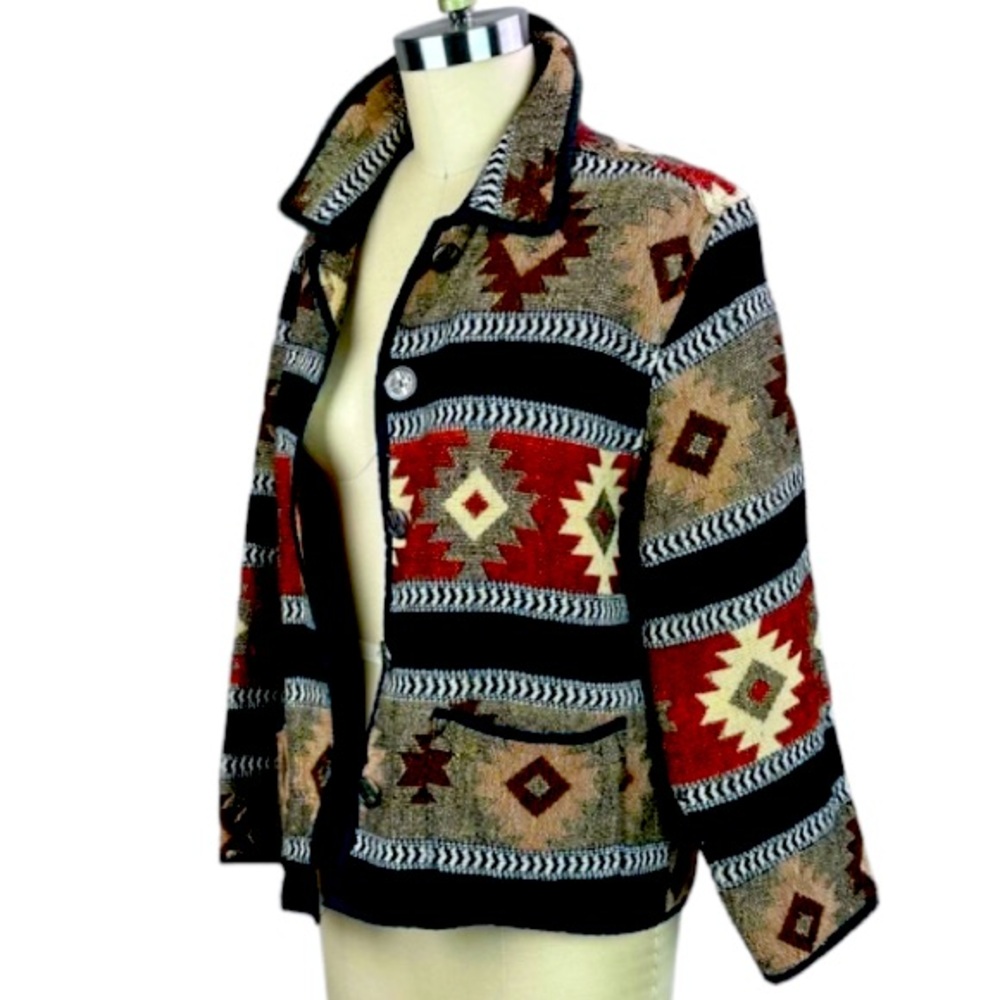 NWOT Aztec Jane Ashley 💯Cotton Boho TaupeRush Southwestern Style Jacket Size2X